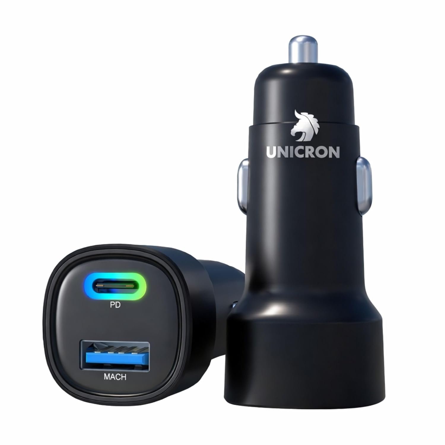 UNICRON 120W Dual Port Fast Car Charger – Type-C PD & USB