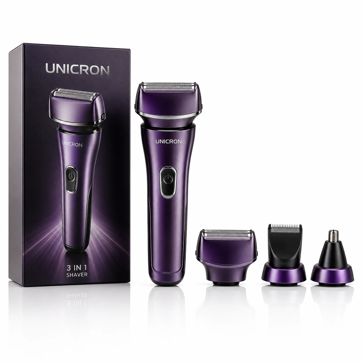 UNICRON 3-in-1 Shaver & Nose Hair Trimmer for Men